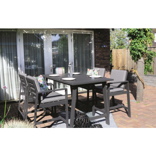 Lesli Living  Barstoel - Malibu - 2 Stuks - Antraciet - Aluminium - Lesli Living