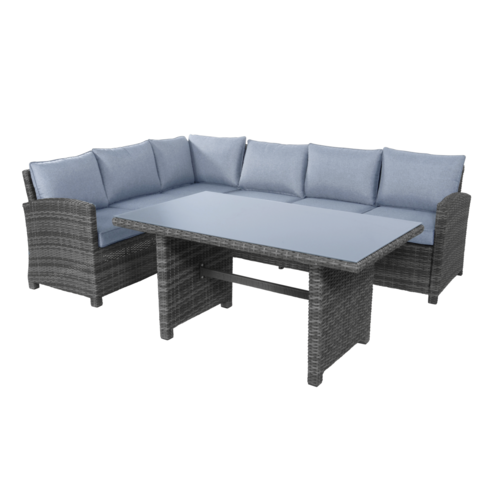 Lesli Living  Dining Hoek Loungeset - Jive Rock - Grijs - Wicker - Lesli Living