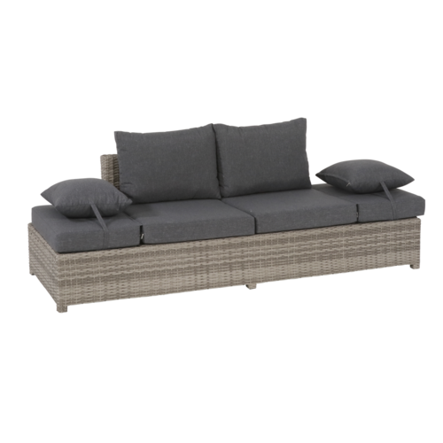 Lesli Living  Loungebank - Roma - Grijs - Wicker - Lesli Living