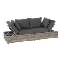 Loungebank - Roma - Grijs - Wicker - Lesli Living