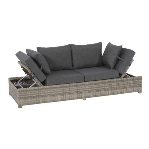 Lesli Living  Loungebank - Roma - Grijs - Wicker - Lesli Living