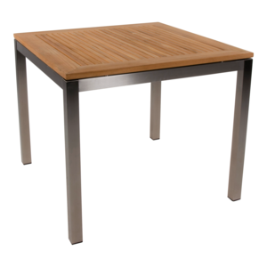 Lesli Living  Tuintafel - Marmaris - Teak/RVS - 90x90 cm - Lesli Living