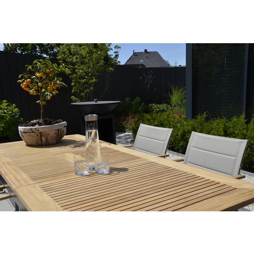 Lesli Living  Tuintafel - Marmaris - Teak/RVS - 220x90 cm - Lesli Living