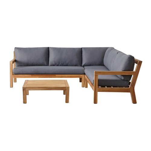 Garden Interiors Hoek Loungeset - Harby - Acacia - Zwart - Garden Interiors