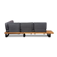 thumb-Hoek Loungeset - Basten - Acacia - Antraciet - Garden Interiors-6