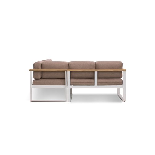 The Outsider Dining Loungeset - Abigail - Wit/Taupe - Alu/Acacia - The Outsider