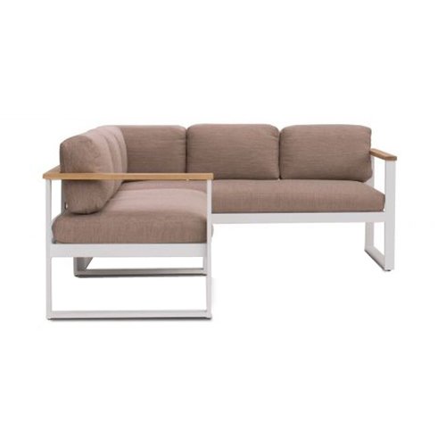 The Outsider Dining Loungeset - Abigail - Wit/Taupe - Alu/Acacia - The Outsider