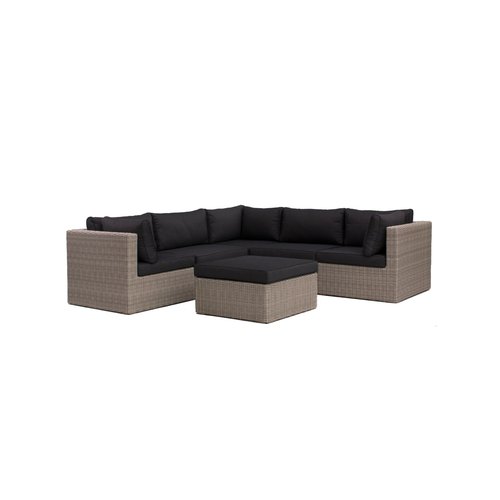 Baratti Hoek Loungeset - Sahara - Wicker - Antraciet - Baratti