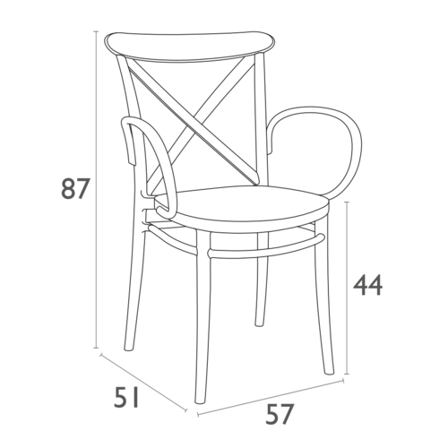 Siesta  Tuinstoel - Stapelbaar - Wit - Cross XL - Siesta