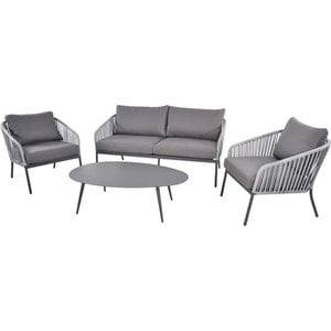 Lesli Living  Loungeset - Cattivo - Grijs - Wicker - Lesli Living