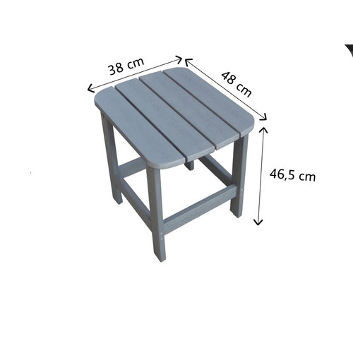 Garden Interiors Adirondack Stoel + Bijzettafel - Zwart - Kunststof Polywood - Garden Interiors