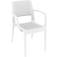 thumb-Tuinstoel - Capri - Wit - Wicker Look - Siesta-1