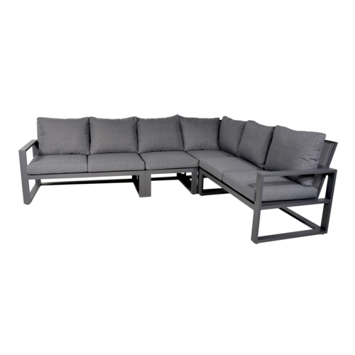 Lesli Living  Hoek Loungeset - Pina Colada - Negro - Antraciet - Lesli Living