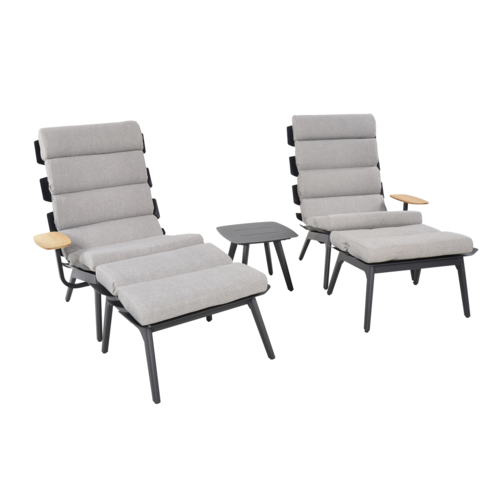 Lesli Living  Lounge Tuinstoelen - Duoset Ventus - Negro - Lesli Living