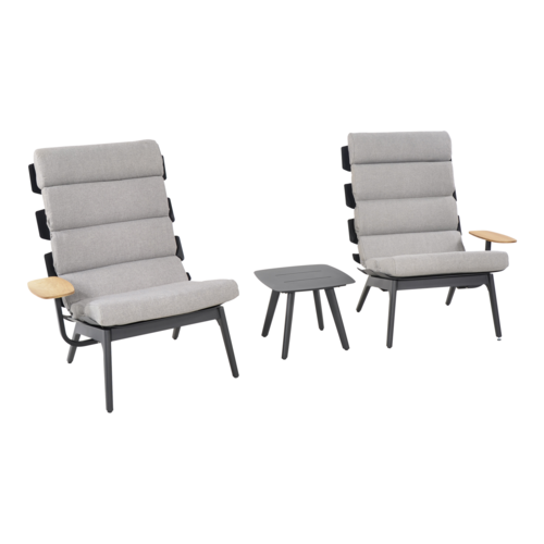 Lesli Living  Lounge Tuinstoelen - Duoset Ventus - Negro - Lesli Living