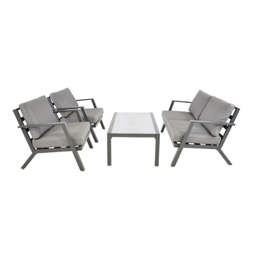 Lesli Living  Stoel-Bank Loungeset - Marah - Aluminium - Lesli Living