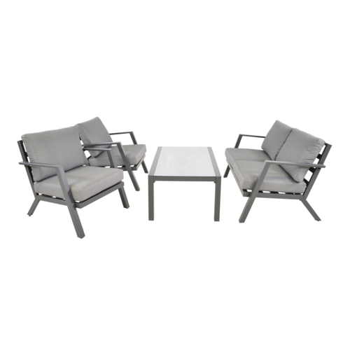 Lesli Living  Stoel-Bank Loungeset - Marah - Aluminium - Lesli Living