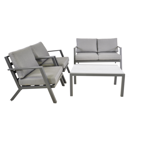 Lesli Living  Stoel-Bank Loungeset - Marah - Aluminium - Lesli Living