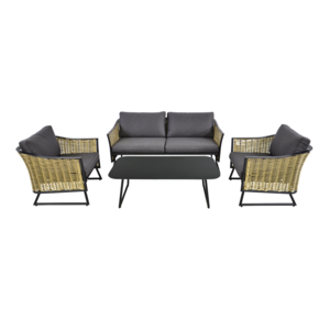 Lesli Living  Stoel-Bank Loungeset - Solamente - Wicker - Lesli Living