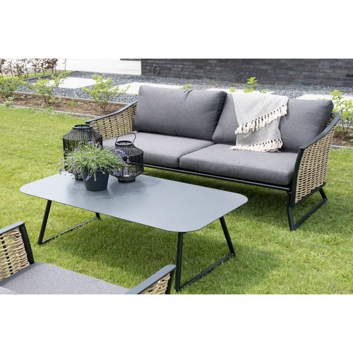 Lesli Living  Stoel-Bank Loungeset - Solamente - Wicker - Lesli Living