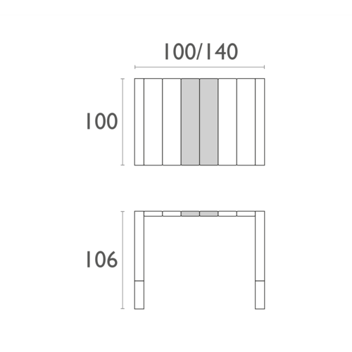 Siesta  Bartafel - Vegas - Zwart - Uitschuifbaar 100/140 cm - Siesta