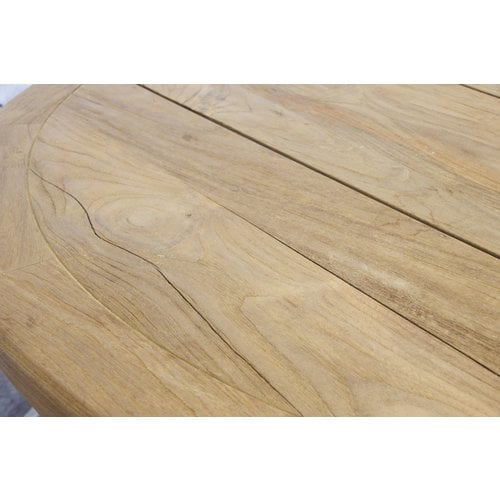 Rond Tuintafel  - Teak/Aluminium - Ø130 cm - Malta - SenS-Line