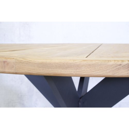 Rond Tuintafel  - Teak/Aluminium - Ø130 cm - Malta - SenS-Line