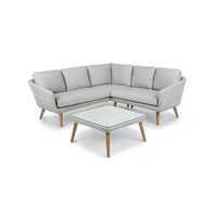 Hoek Loungeset - MIRA - Wicker - Lichtgrijs - The Outsider