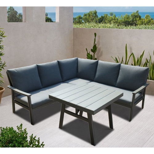 Garden Interiors Hoek Loungeset - Blue Rock - Aluminium - Antraciet - Garden Interiors