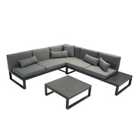 Hoek Loungeset - Met ligbed - Azoren - Antraciet - Garden Interiors