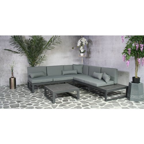 Garden Interiors Hoek Loungeset - Met ligbed - Azoren - Antraciet - Garden Interiors