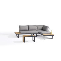 Hoek Loungeset - Delphi - Acacia - Grijs - Garden Interiors