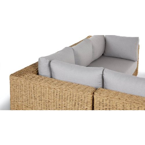 The Outsider Hoek Loungeset - Safari- Wicker - Naturel - Grijs - The Outsider