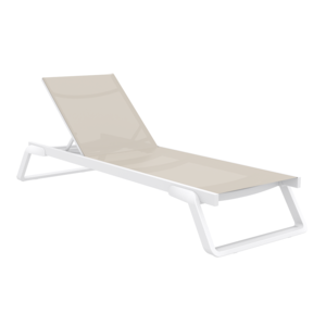 Siesta Ligbed - Tropic - Wit/Taupe - Kunststof - Stapelbaar - Siesta Siesta Ligbed - Tropic - Wit/Taupe - Kunststof - Stapelbaar - Siesta