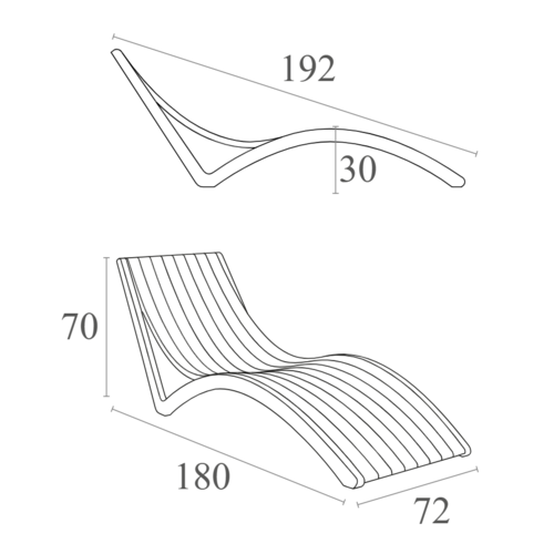 Siesta Exclusive Ligbed - Slim - Zwart - Kunststof - Stapelbaar - Siesta