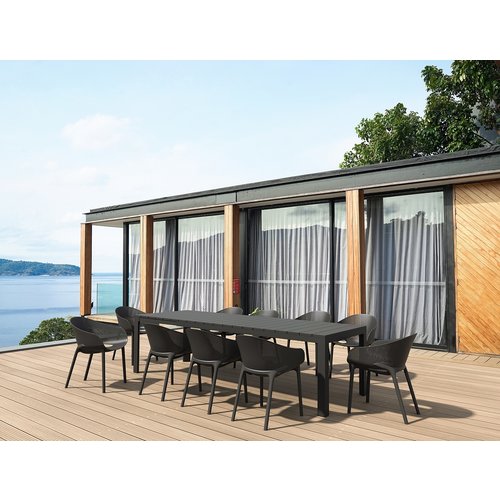 Siesta Exclusive Tuintafel - Atlantic XL - Zwart - Uitschuifbaar 210/280 cm -  Aluminium/Kunststof - Siesta Exclusive