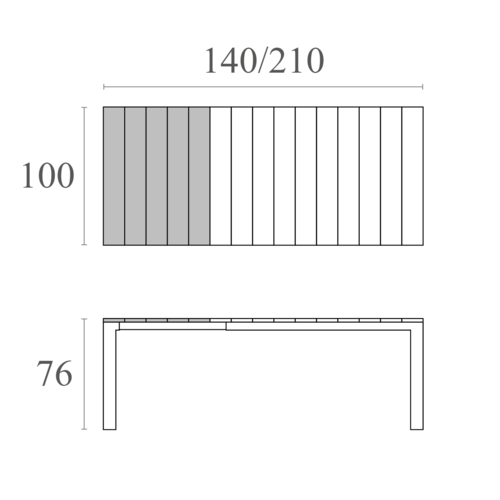 Siesta Exclusive Tuintafel - Atlantic Mediuim - Zwart - Uitschuifbaar 140/210 cm -  Aluminium/Kunststof - Siesta Exclusive