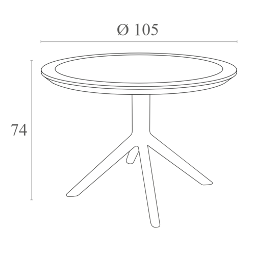 Siesta  Ronde Tuintafel - Sky - Ø105 cm - Kunststof - Zwart - Siesta