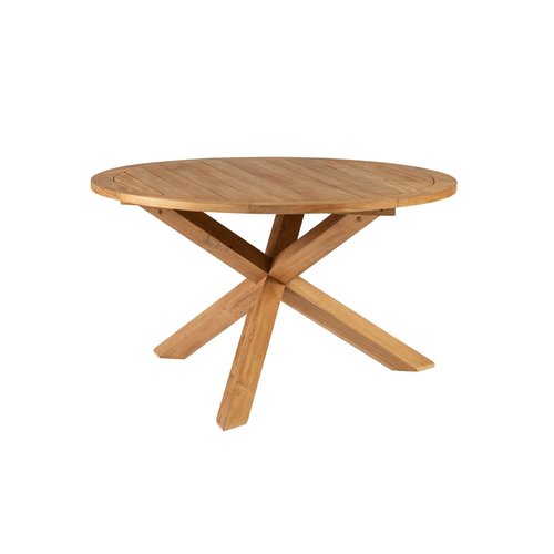Exotan Ronde Tuintafel - Ø 130 cm - Java - Teak - Kruispoot - Exotan Exotan Ronde Tuintafel - Ø 130 cm - Java - Teak - Kruispoot - Exotan
