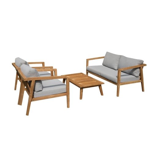 Exotan Stoel-Bank Loungeset - Lucca - Teak - Exotan