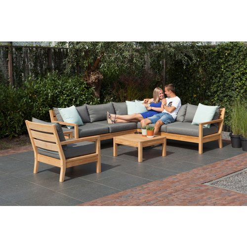 Exotan Hoek Loungeset - St.Peter - Teak - Donkergrijs - Exotan