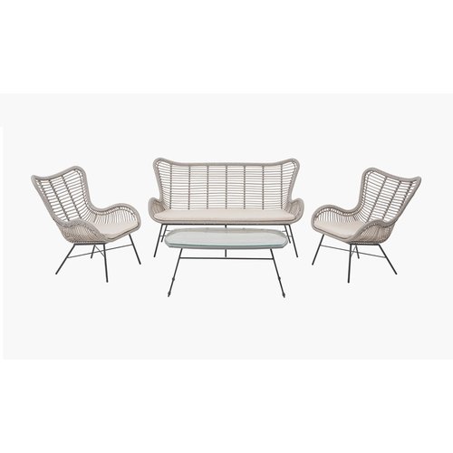 The Outsider Stoel-Bank Loungeset - Brisbane - Wicker - Aluminium - Taupe - The Outsider The Outsider Stoel-Bank Loungeset - Brisbane - Wicker - Aluminium - Taupe - The Outsider