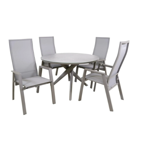 Lesli Living  Ronde Tuintafel - ø120cm - Mojito - Donkergrijs - Keramiek - Lesli Living