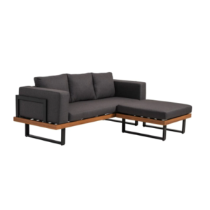 Lesli Living  Chaise Longue Loungeset - Granada - Antraciet - Aluminium - Lesli Living