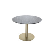 Eettafel Palmer - 106 cm - Grijs - Goud - Marmer - Jörn