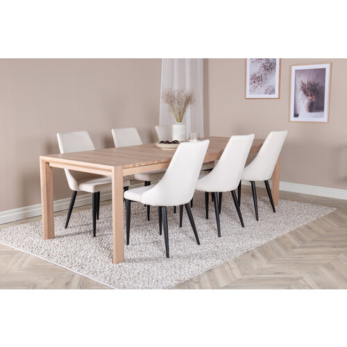 Jörn Uitschuifbare Eettafel - Lena - 170x95 cm - Eiken - Whitewash - Jörn