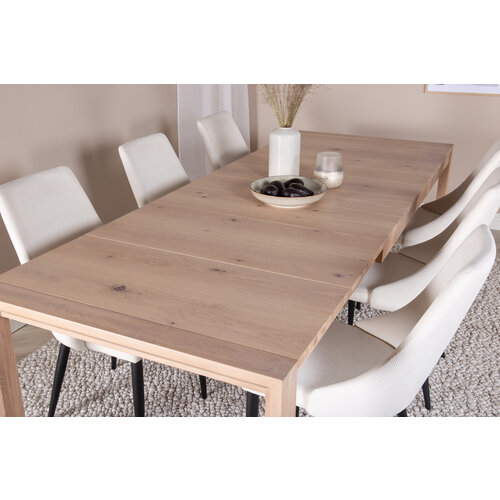 Jörn Uitschuifbare Eettafel - Lena - 170x95 cm - Eiken - Whitewash - Jörn