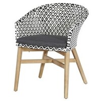 Dining tuinstoel - Portimao - Wicker - Aluminium - Zwart - The Outsider