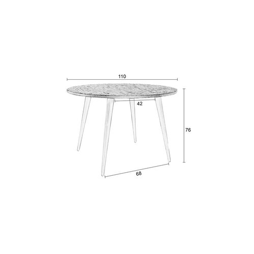 House of Rebels Eettafel - Levi - 110 cm - Naturel - House of Rebels