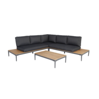 Hoek Loungeset - Colombus - Acacia - Aluminium - Antraciet - The Outsider